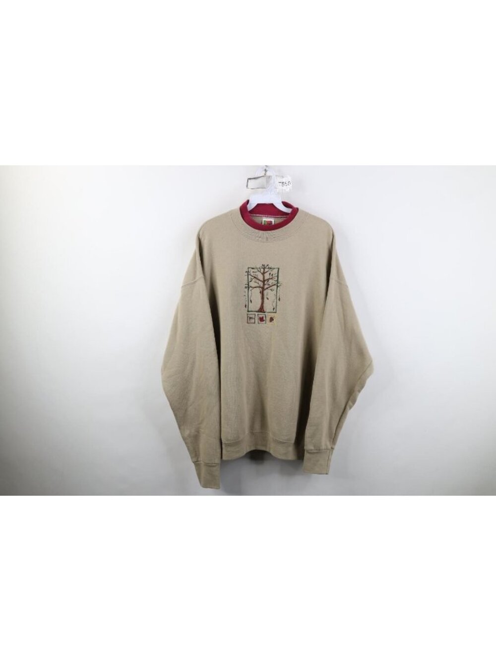 Vintage 90s Streetwear Womens XL Faded Fall Nature Leaf Tree Layered Sweatshirt
